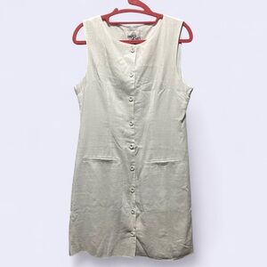 ✨ NWT Paper Heart Linen Sleeveless Button-Down Dress
